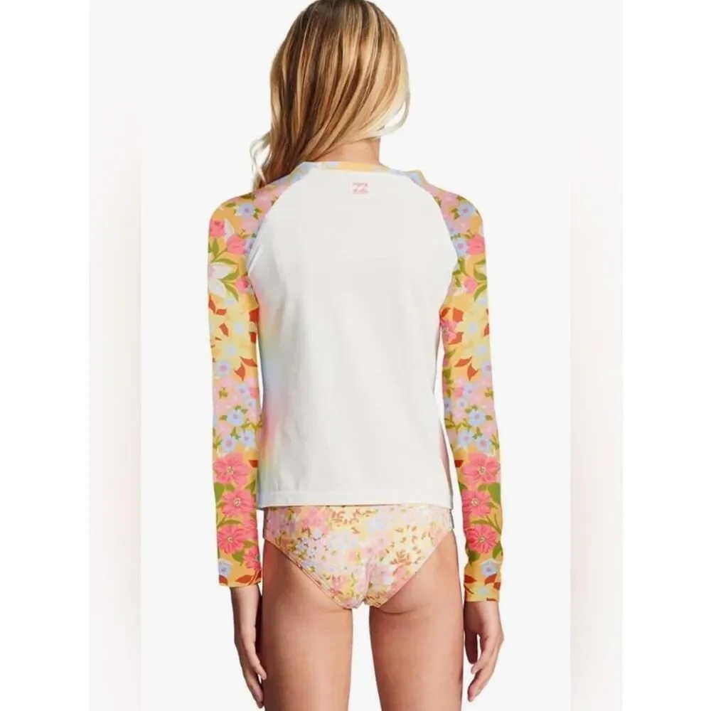Billabong Little Girls' Rashguard Bathing Suit Set, Size 4, NWT
